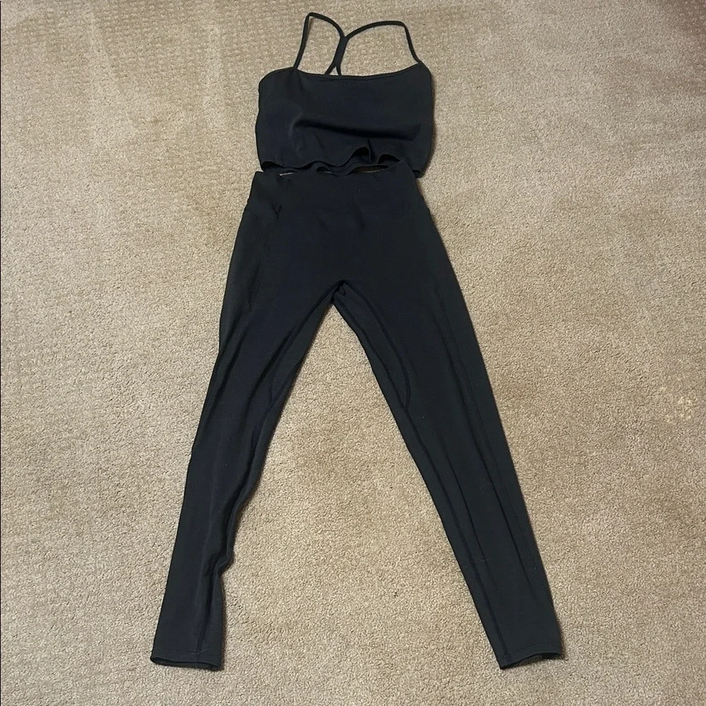Vitality Black Spaghetti Strap and Leggings Set - Picture 1 of 4